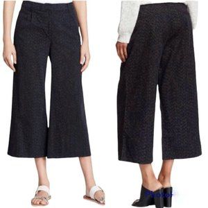 Eileen Fisher Palazzo Gaucho Wide Leg Crop Pant High Rise Tweed Texture Black S